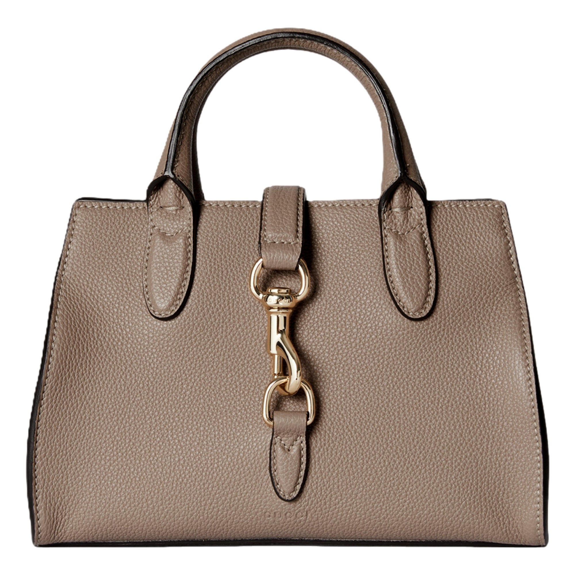 Gucci Jackie Small Calfskin Leather Tote Handbag Satchel Taupe