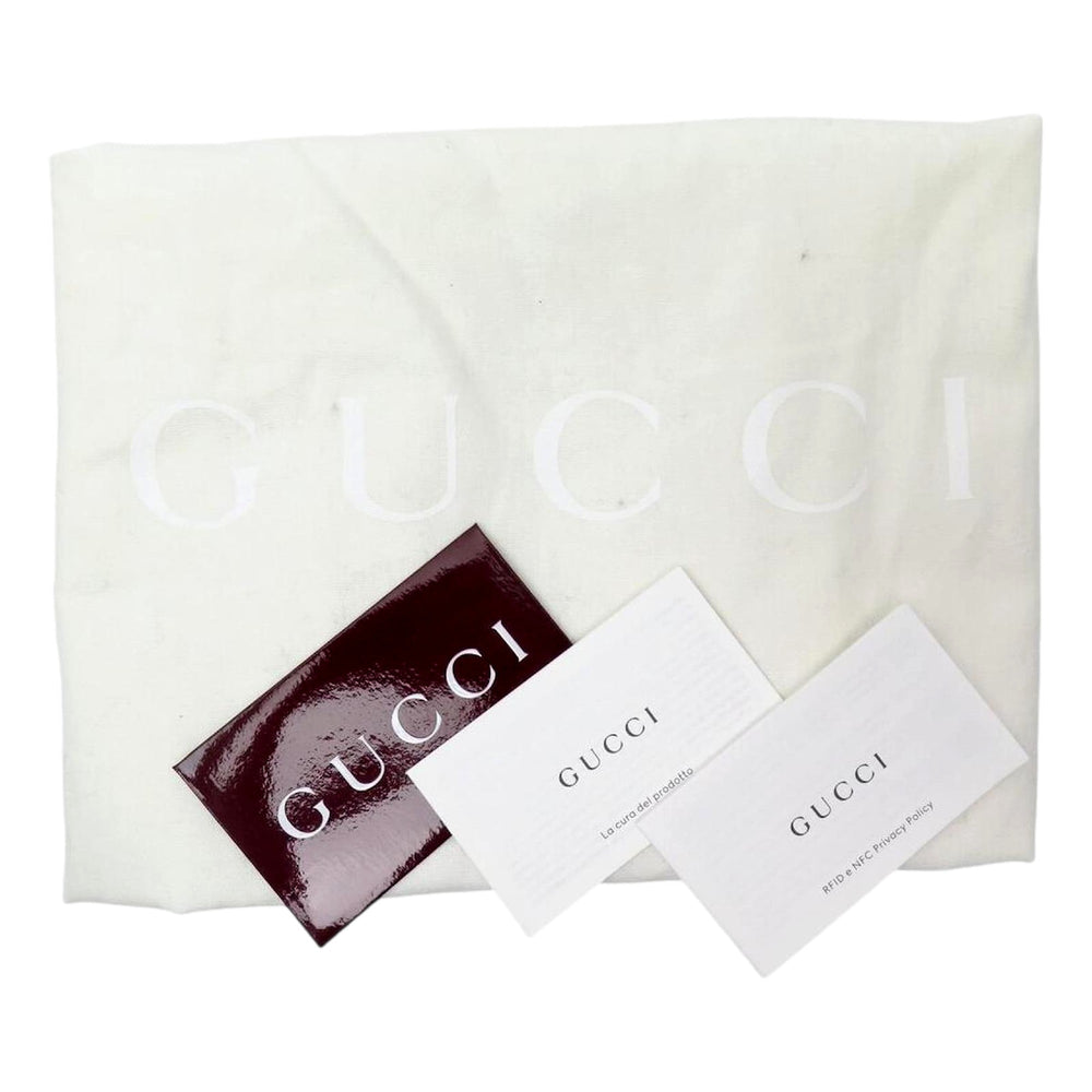 Gucci Micro GG B Medium Shoulder Bag Black Suede and Leather