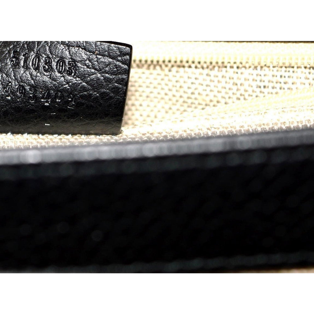 Gucci GG Marmont Crossbody Bag Black Pebbled Leather Gold Chain Interlocking GG
