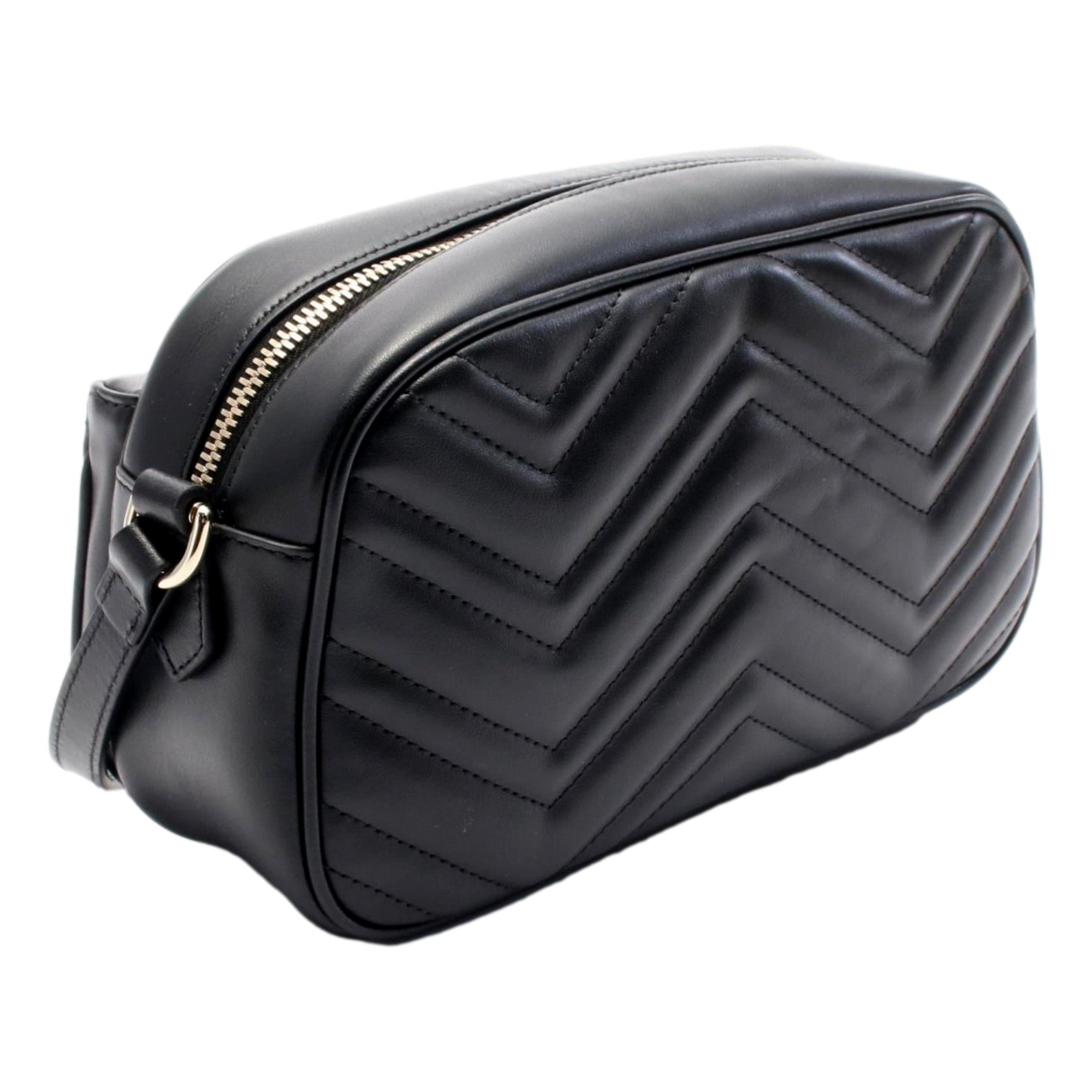 Gucci Marmont GG Black Multi Compartment Black Shoulder Bag