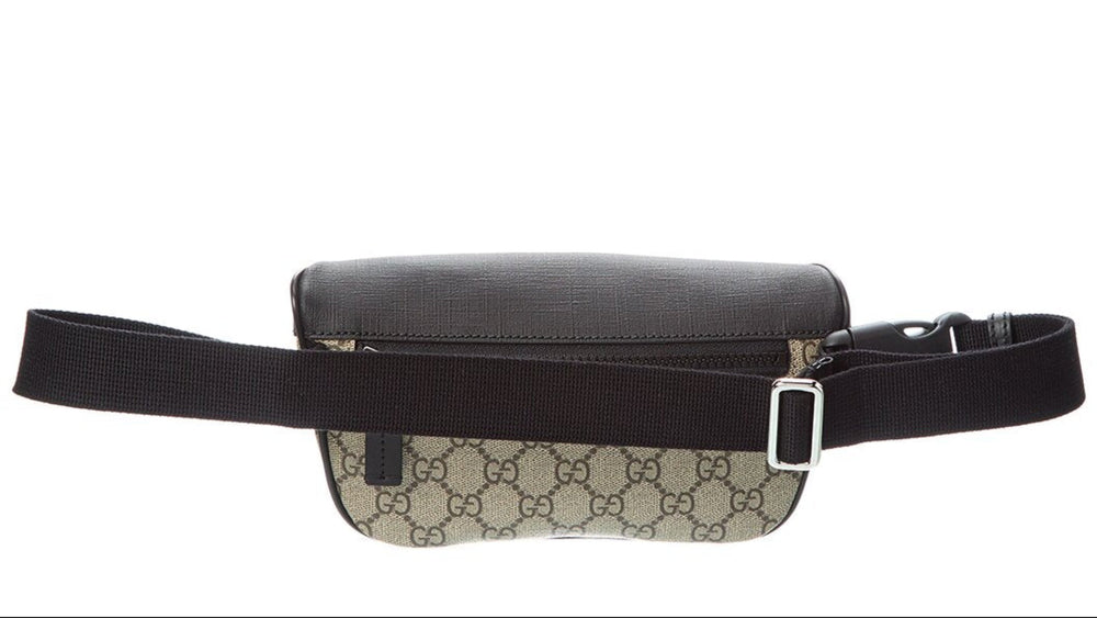 Gucci GG Supreme Canvas Belt Bag Beige Black Unisex Waist Bag