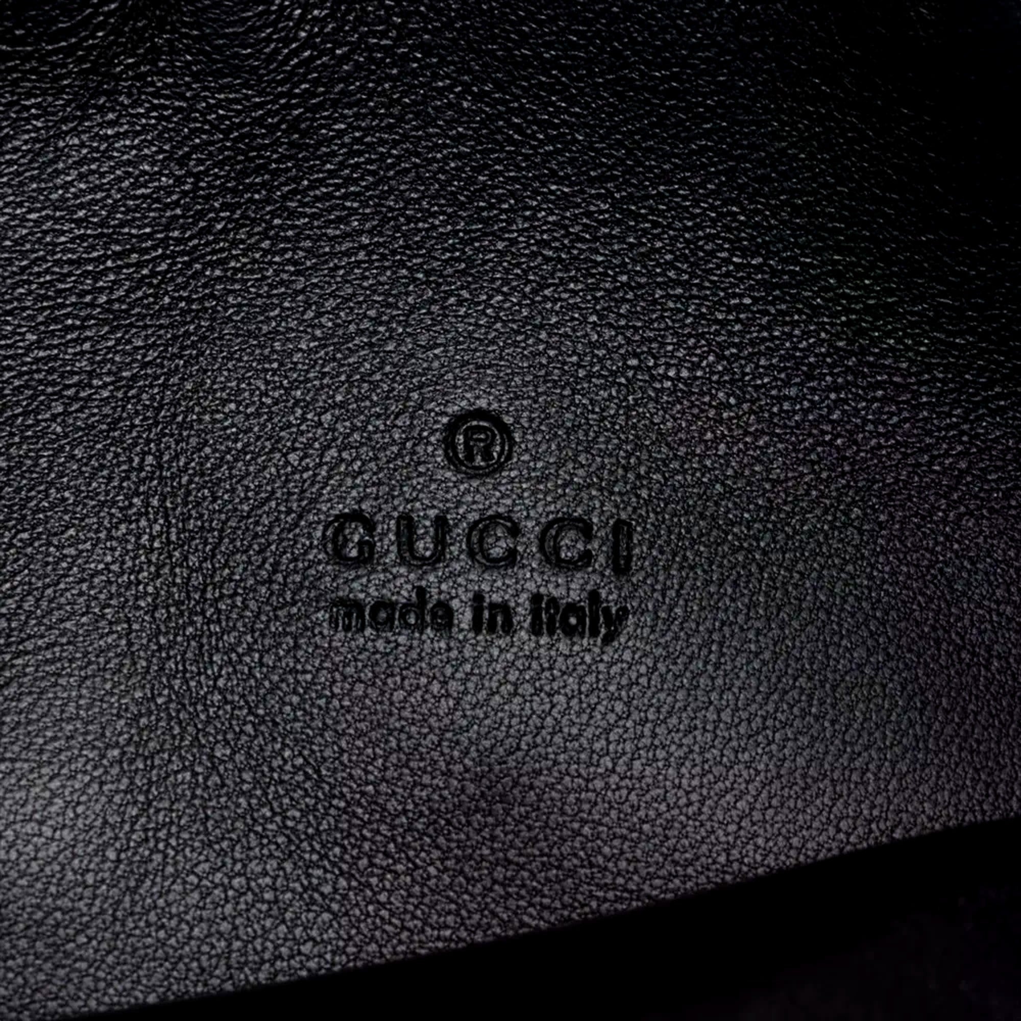Gucci Micro GG B Medium Shoulder Bag Black Suede and Leather