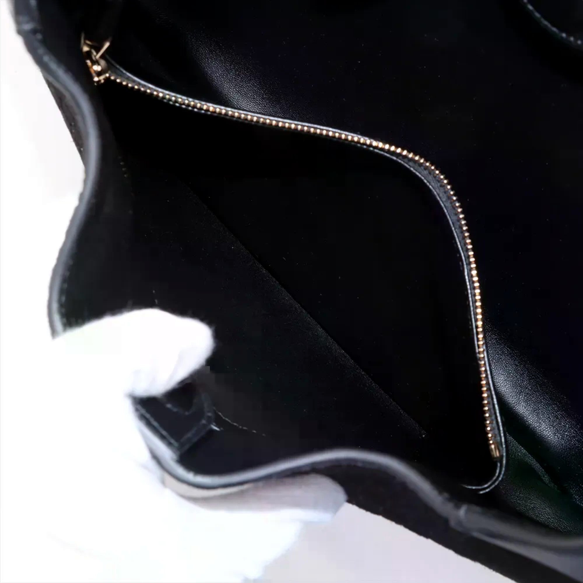 Gucci Micro GG B Medium Shoulder Bag Black Suede and Leather