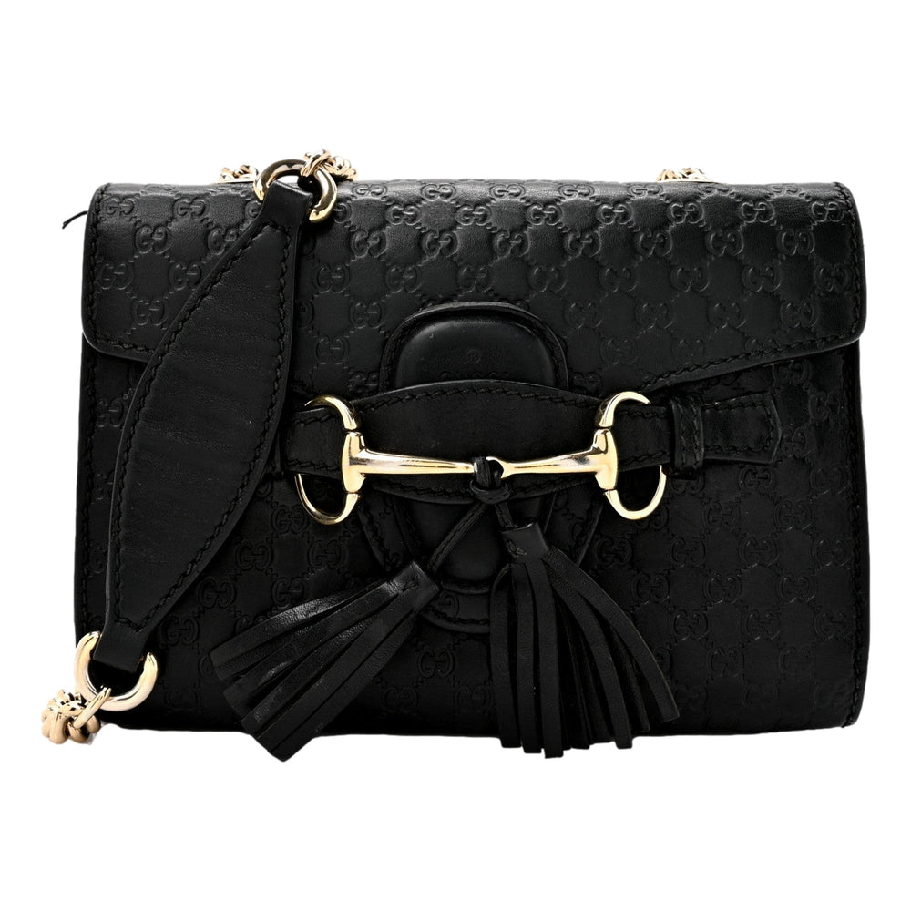 Gucci Microguccissima Mini Emily Chain Shoulder Bag Black