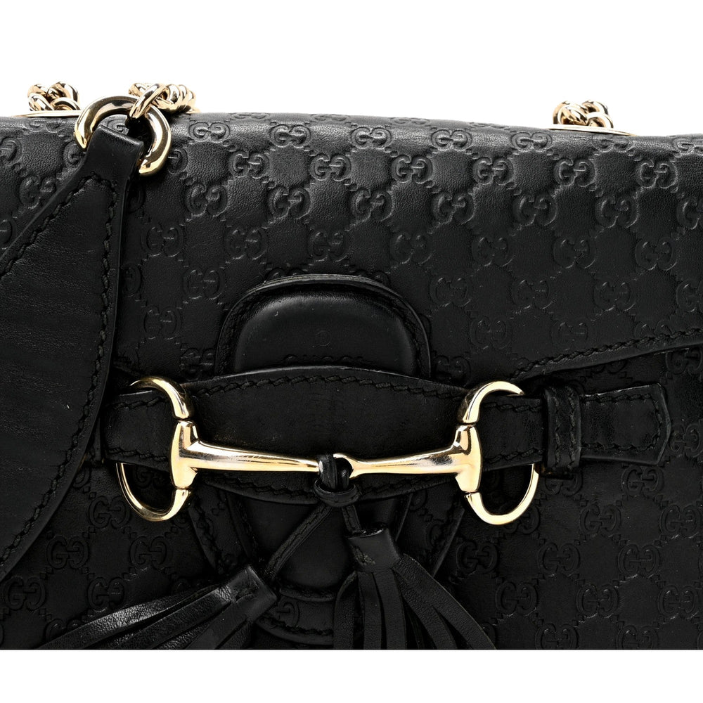 Gucci Microguccissima Mini Emily Chain Shoulder Bag Black