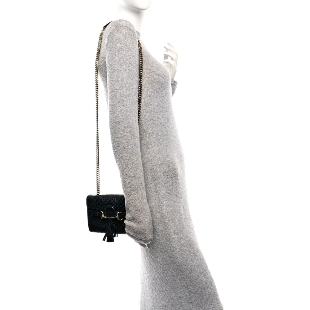 Gucci Microguccissima Mini Emily Chain Shoulder Bag Black