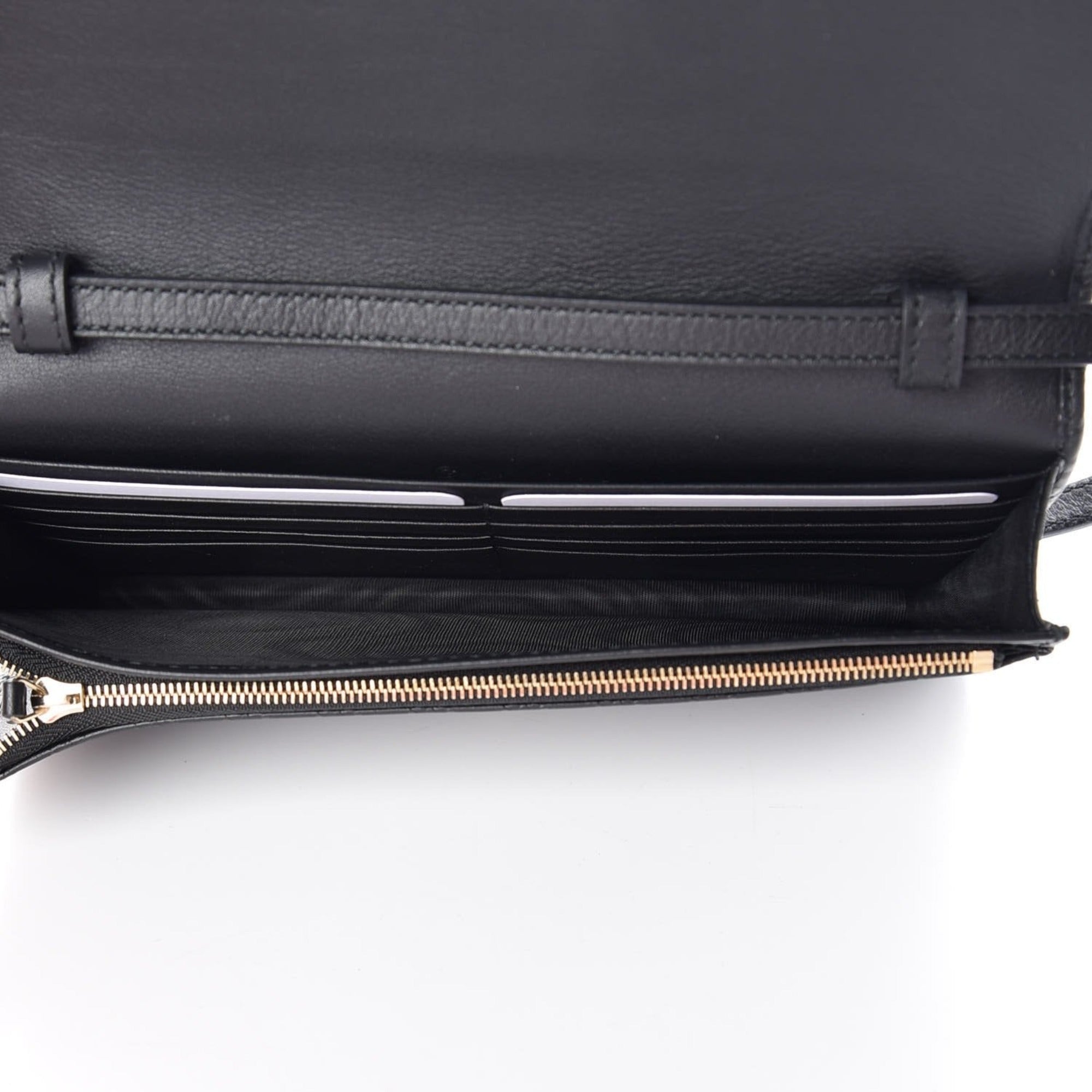 Gucci Microguccissima GG Logo Black Leather Wallet Crossbody Handbag