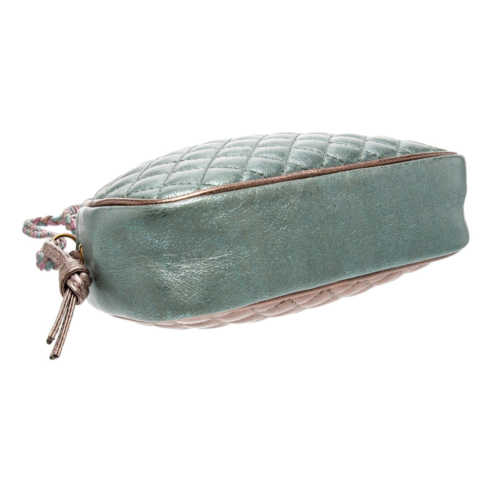 Gucci Mini Zumi Quilted Nappa Trapuntata Metallic Dome Crossbody Bag Pink and Blue