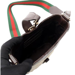 Gucci Original GG Canvas Web Stripe Mini Bucket Bag Beige Brown