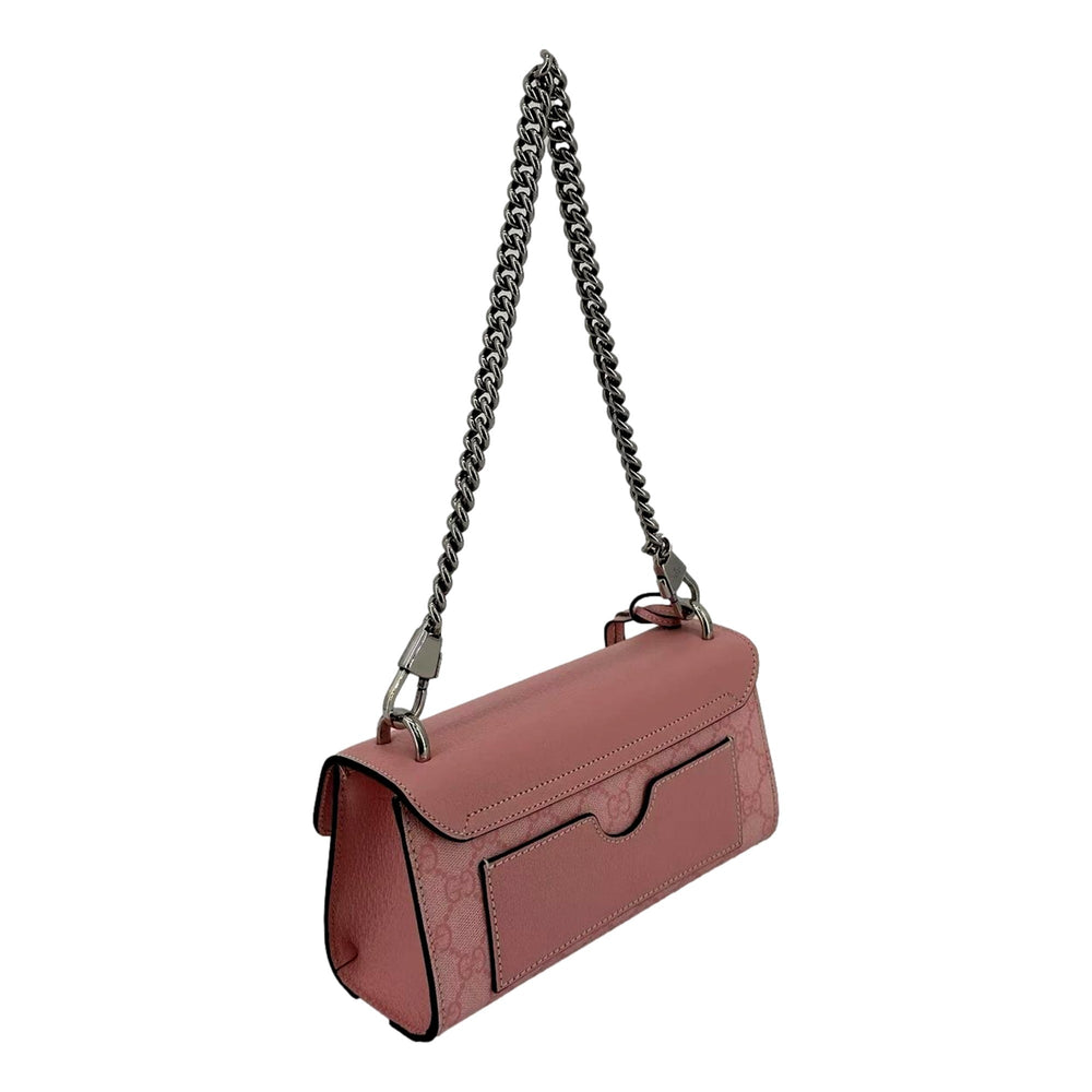 Gucci Padlock Small Handbag Pink GG Supreme Canvas Chain Shoulder Bag