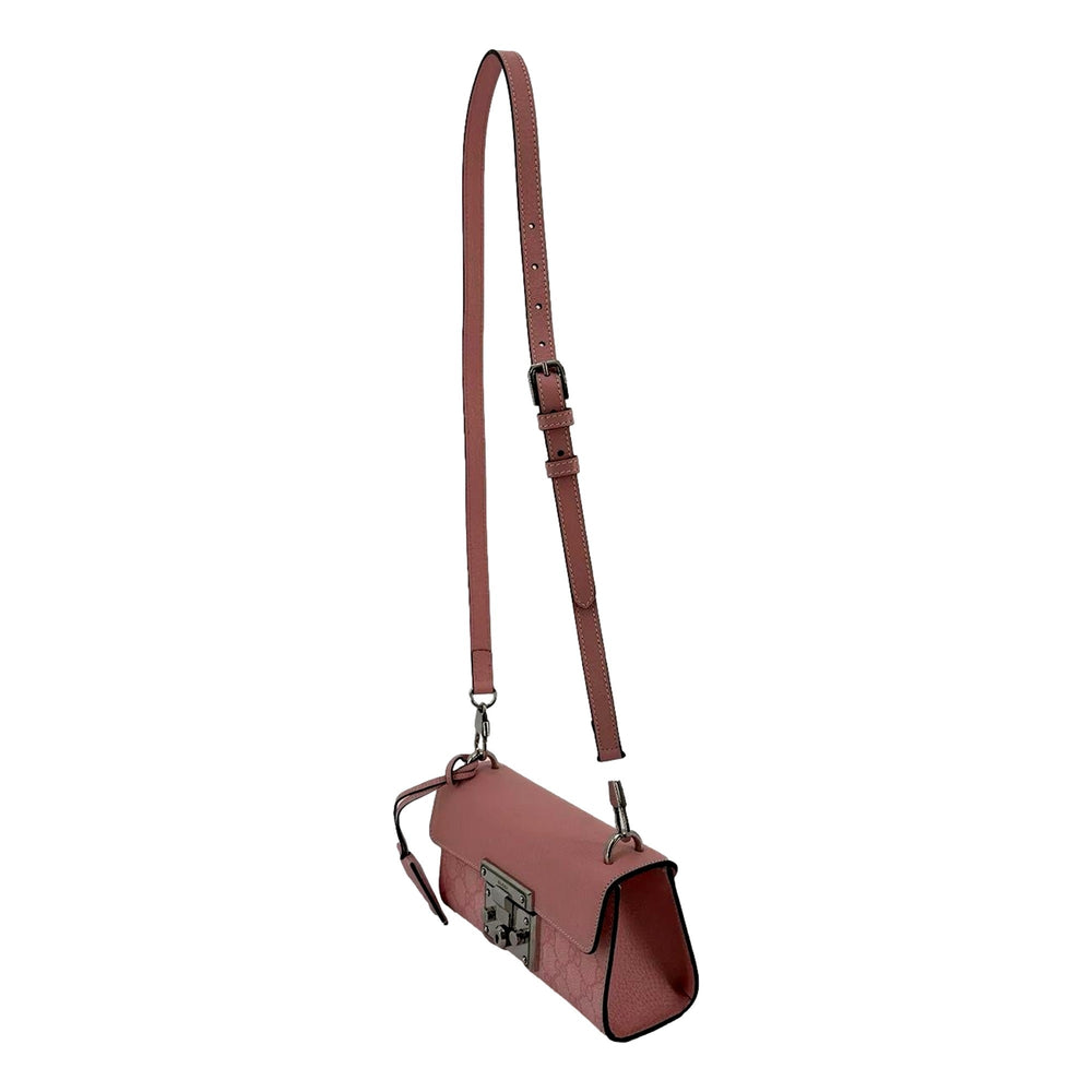 Gucci Padlock Small Handbag Pink GG Supreme Canvas Chain Shoulder Bag