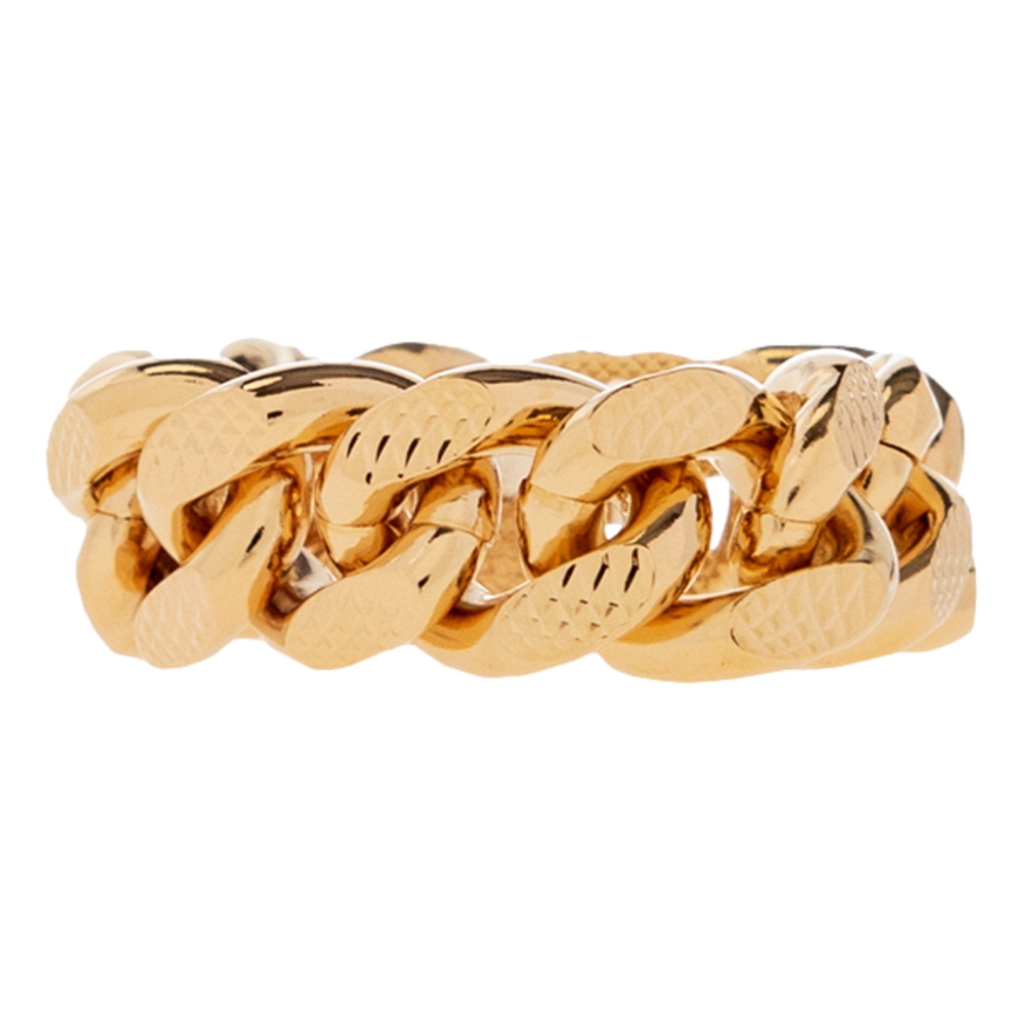 Gucci Interlocking G Textured Chain Ring Gold Tone