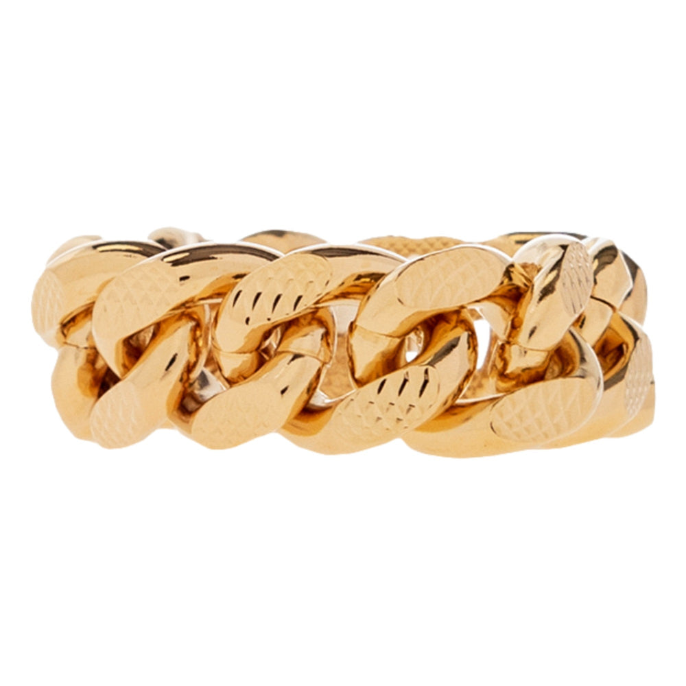 Gucci Interlocking G Textured Chain Ring Gold Tone