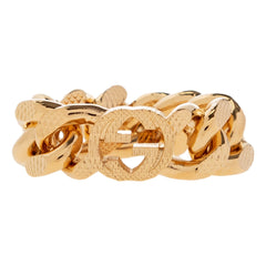 Gucci Interlocking G Textured Chain Ring Gold Tone