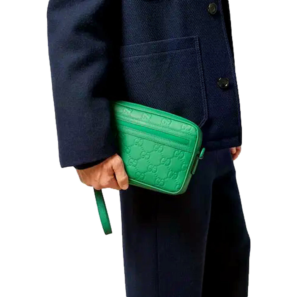 Gucci GG Rubber Effect Crossbody Bag in Green