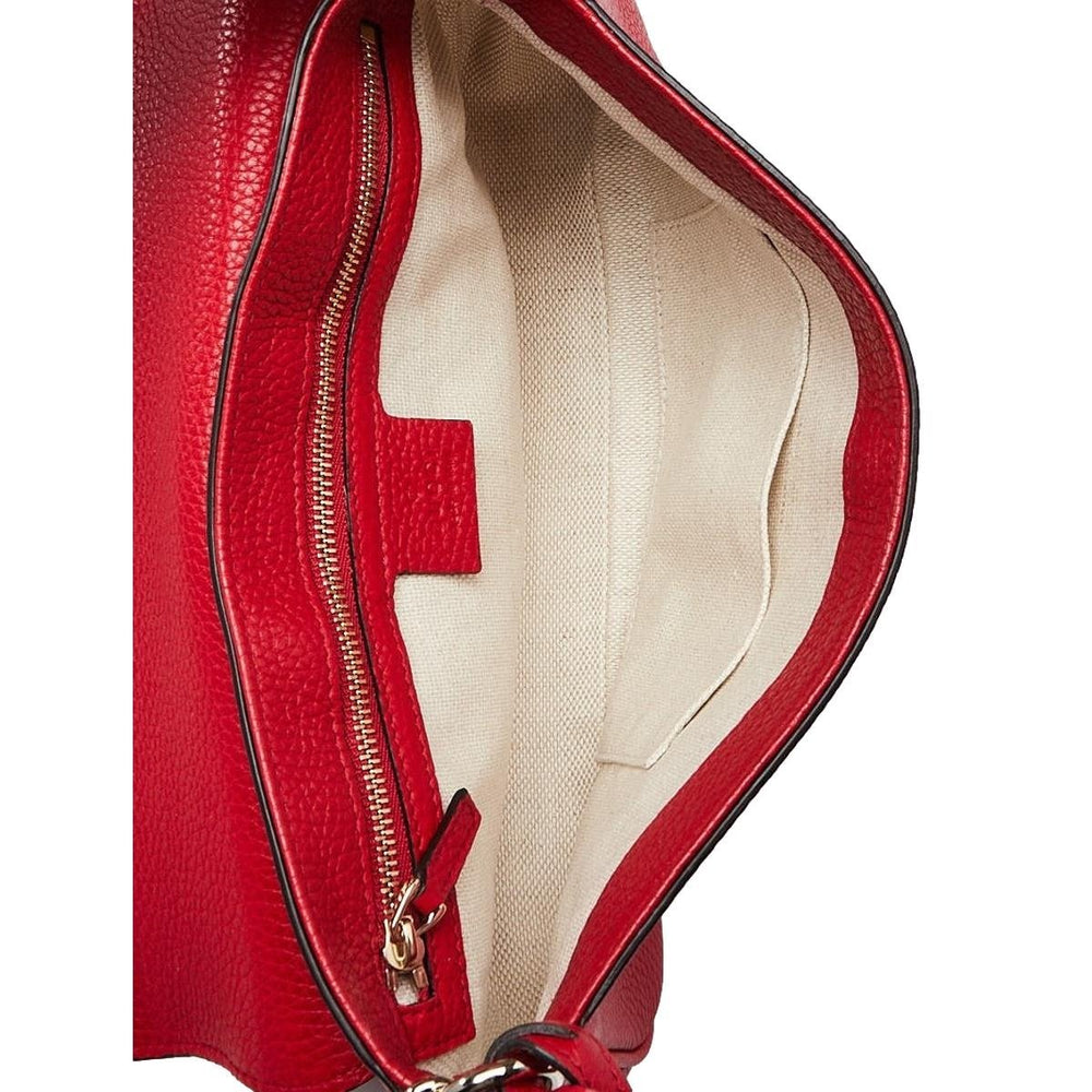 Gucci Soho Disco GG Tassel Chain Crossbody Flap Leather Bag Red