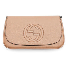 Gucci Soho Disco Beige GG Leather Tassel Chain Crossbody Flap Bag