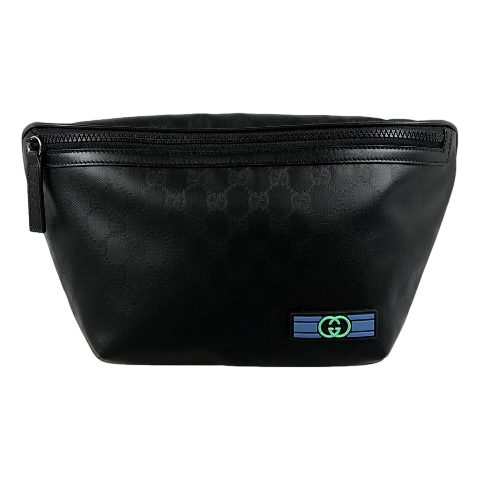 Gucci GG Crystal Canvas Black Tote Travel Shoulder Bag