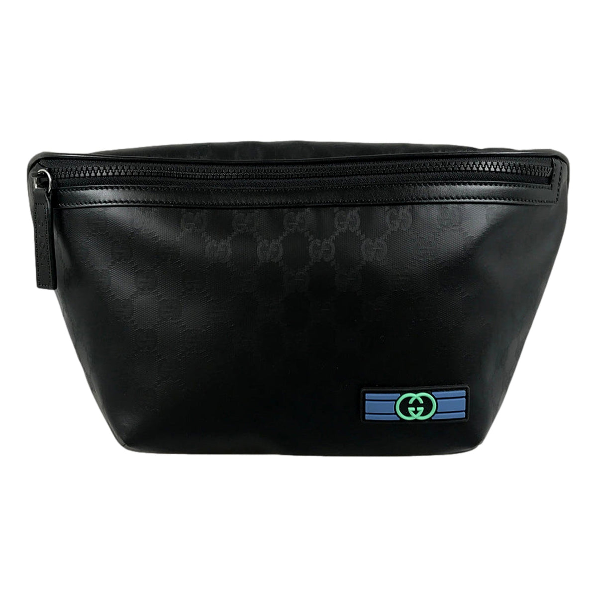 Gucci GG Crystal Canvas Black Tote Travel Shoulder Bag