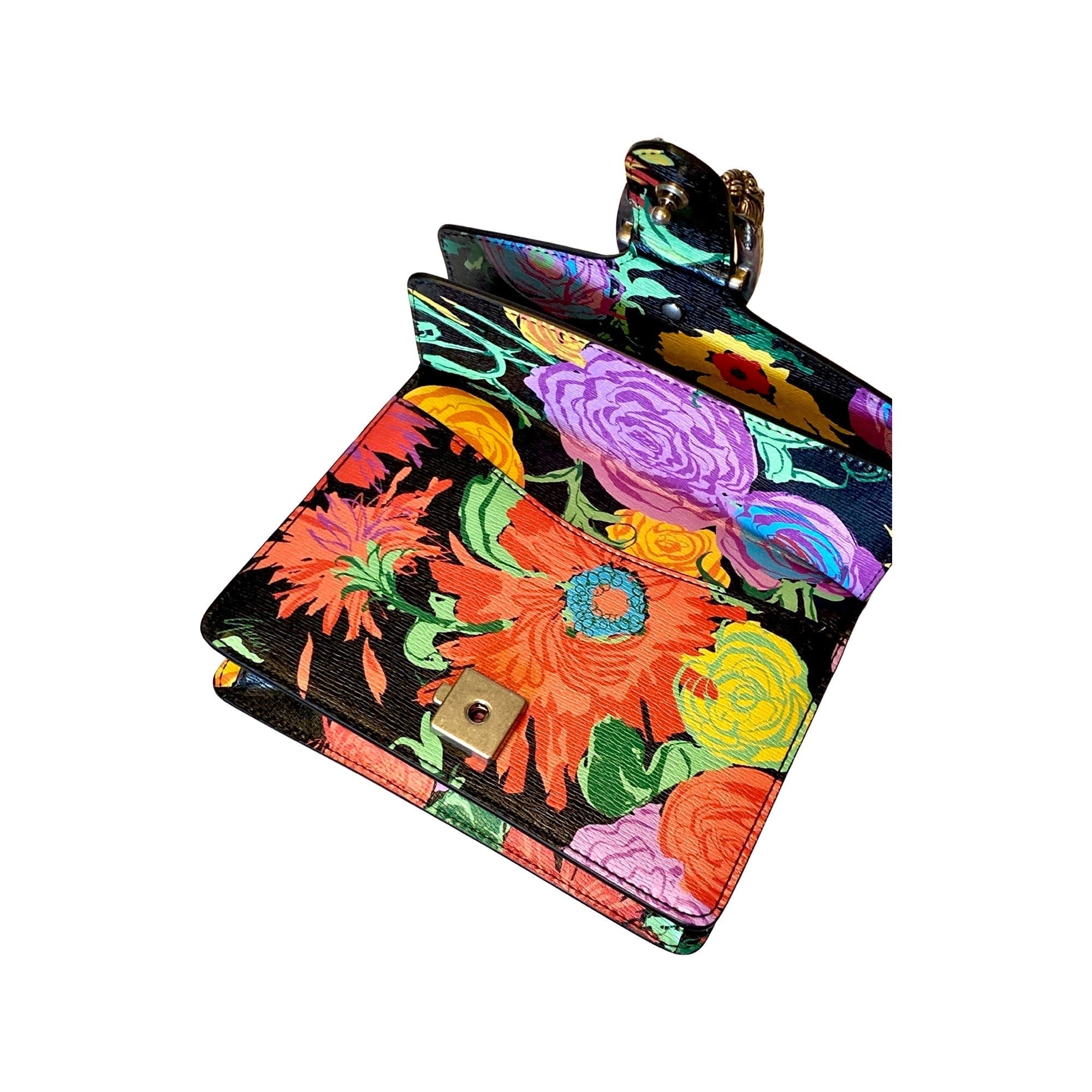 Gucci x Ken Scott Dionysus Small Shoulder Bag Floral Print Leather