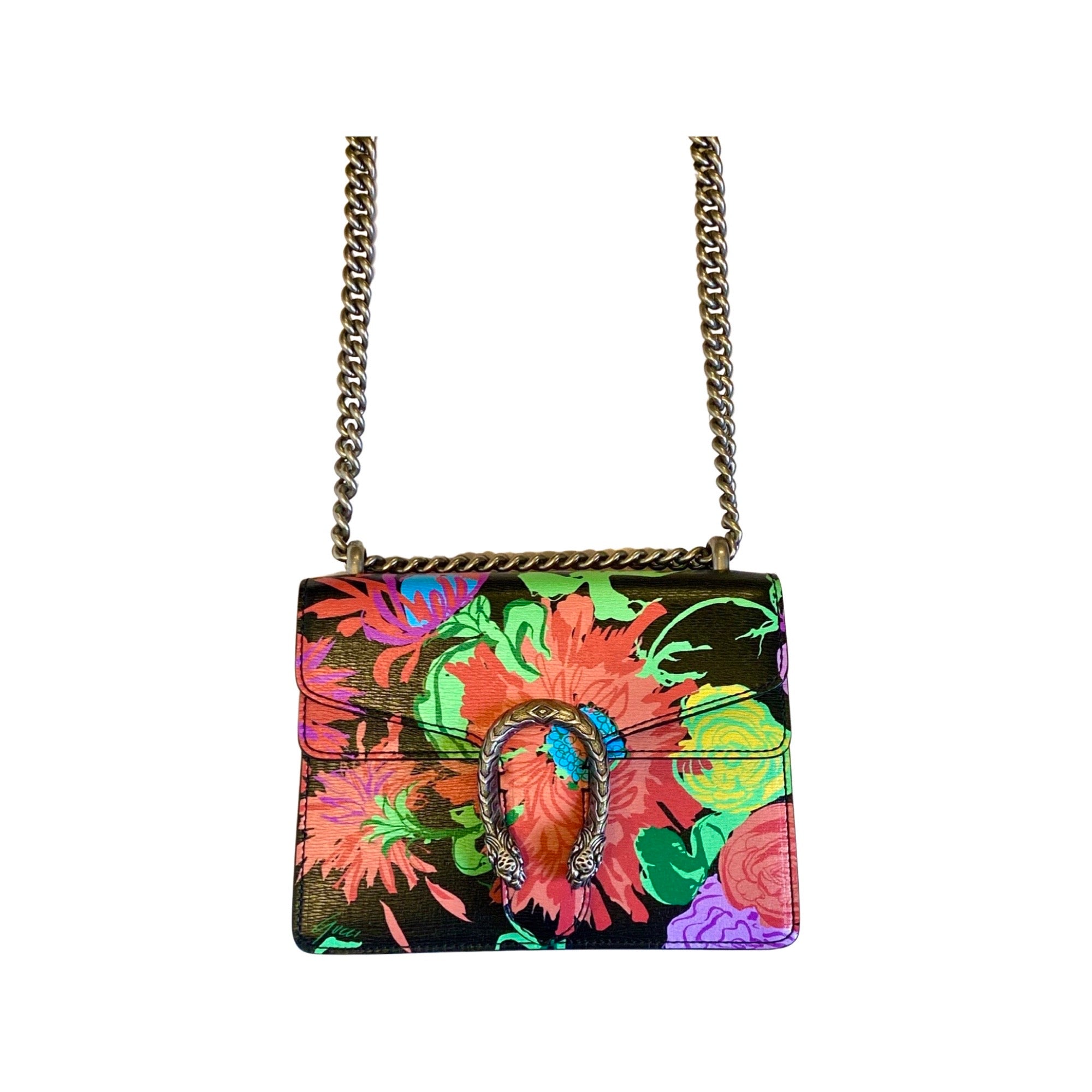 Gucci x Ken Scott Dionysus Small Shoulder Bag Floral Print Leather