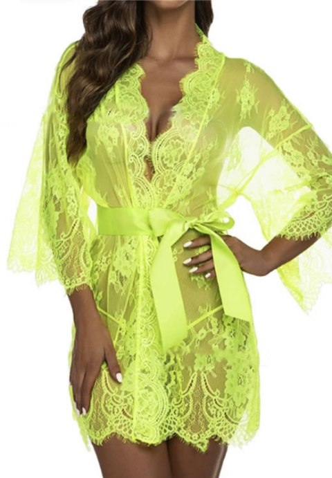 Sultry Lace Robe with Elegant Bow Detail