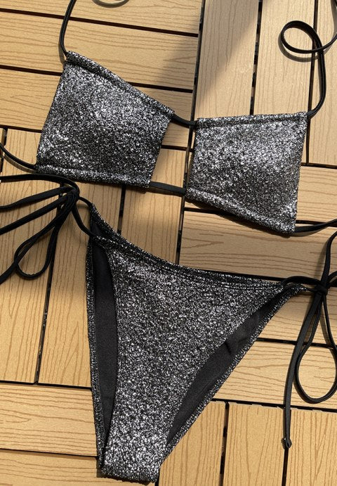 Cassie Glitter Halter 2 Piece Bikini