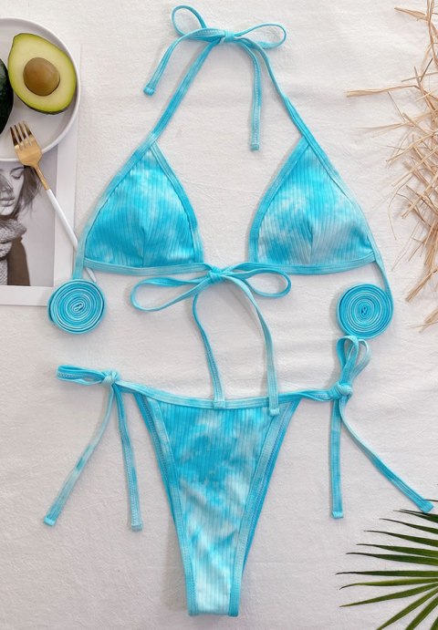 Tie Dye Micro Triangle Tie Side Bikini Swimsuit