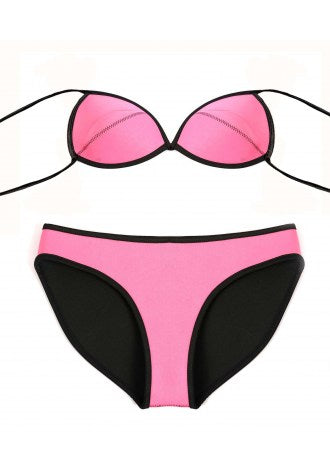 Plain Color Rubber Bikini Set