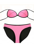 Plain Color Rubber Bikini Set