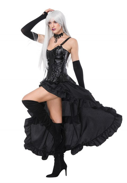 Strap Corsets And High Low Skirt