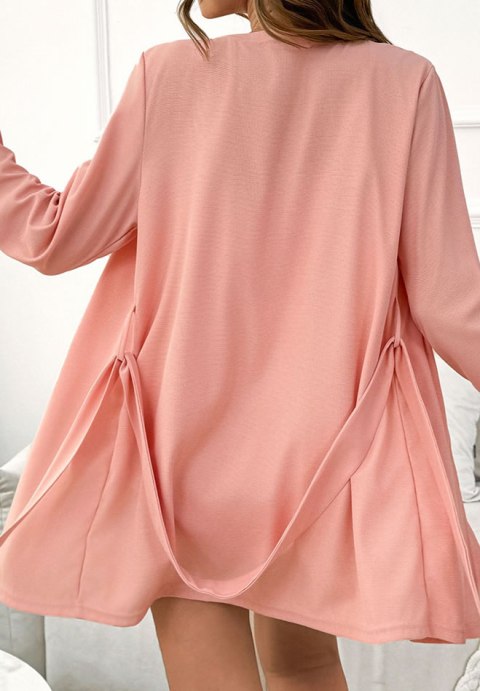 Charming Pink Loungewear Set with Belted Robe