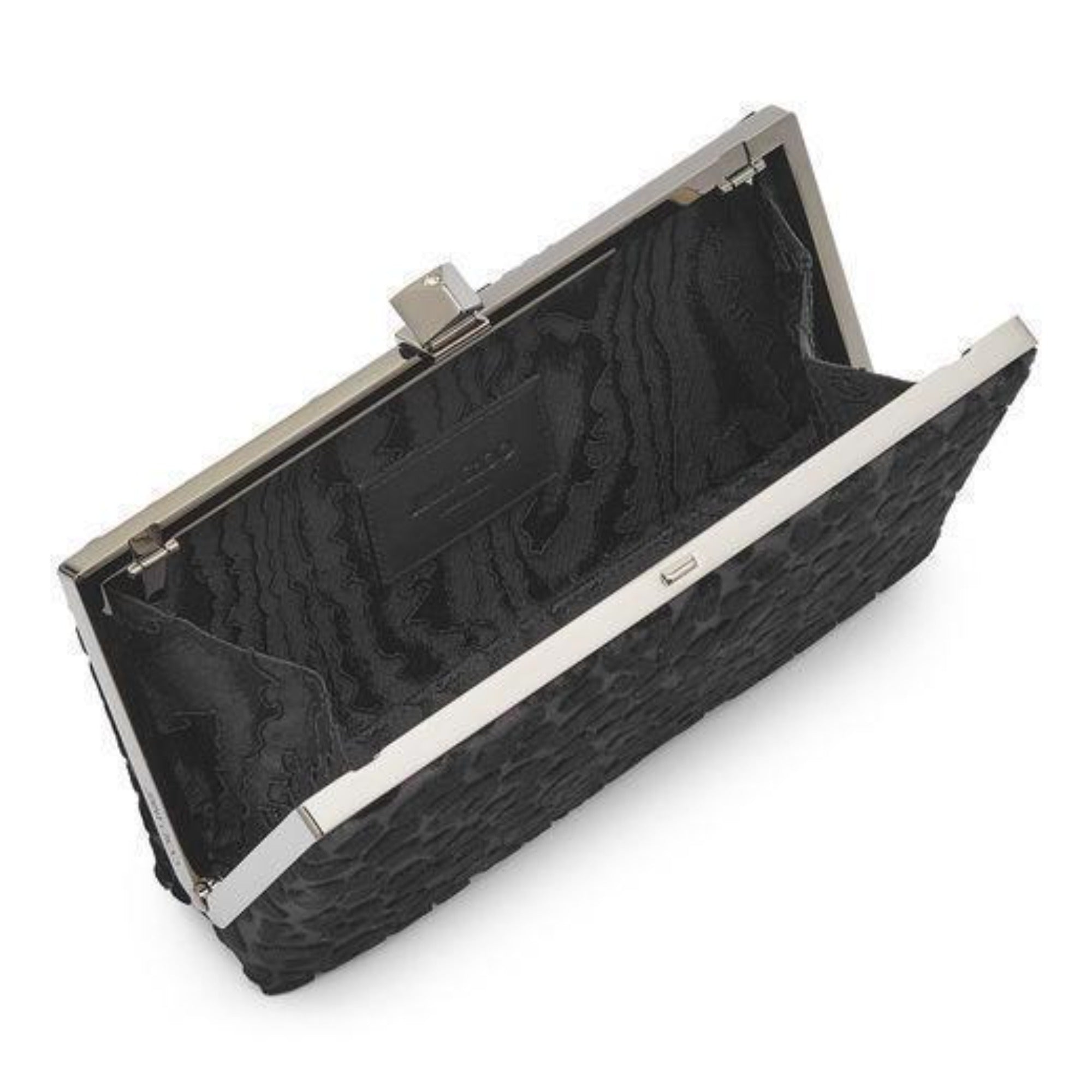 Jimmy Choo Celeste Black Devore Velvet Leopard Print Clutch Bag