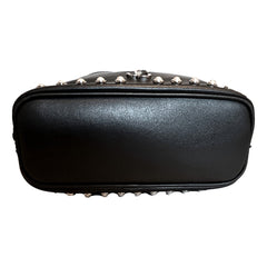 Jimmy Choo Marcheline Pearl Small Black Leather Bucket Crossbody Bag Chain Strap