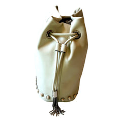 Jimmy Choo Marcheline Pearl Ivory Leather Bucket Crossbody Bag