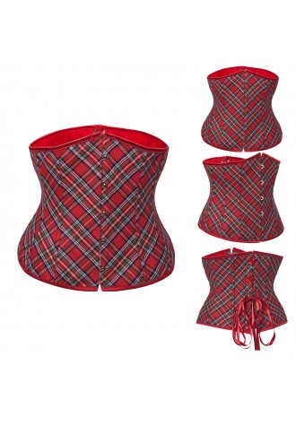 Red Twill Plaid Corset