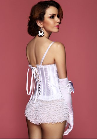 White Peasant Burlesque Corset