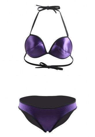 Plain Color Rubber Bikini Set