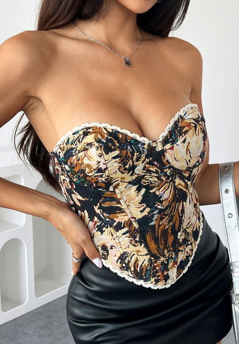 Chic Floral Bustier Top