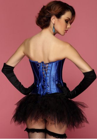 Victorian Satin Overbust Long Bone Corset