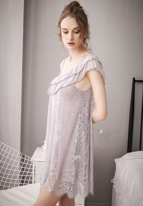 One Shoulder Ruffle Chemise