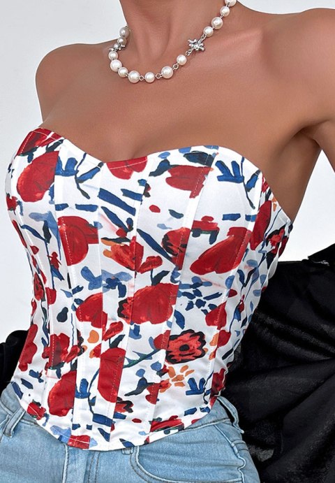 Elegant Floral Bustier Top