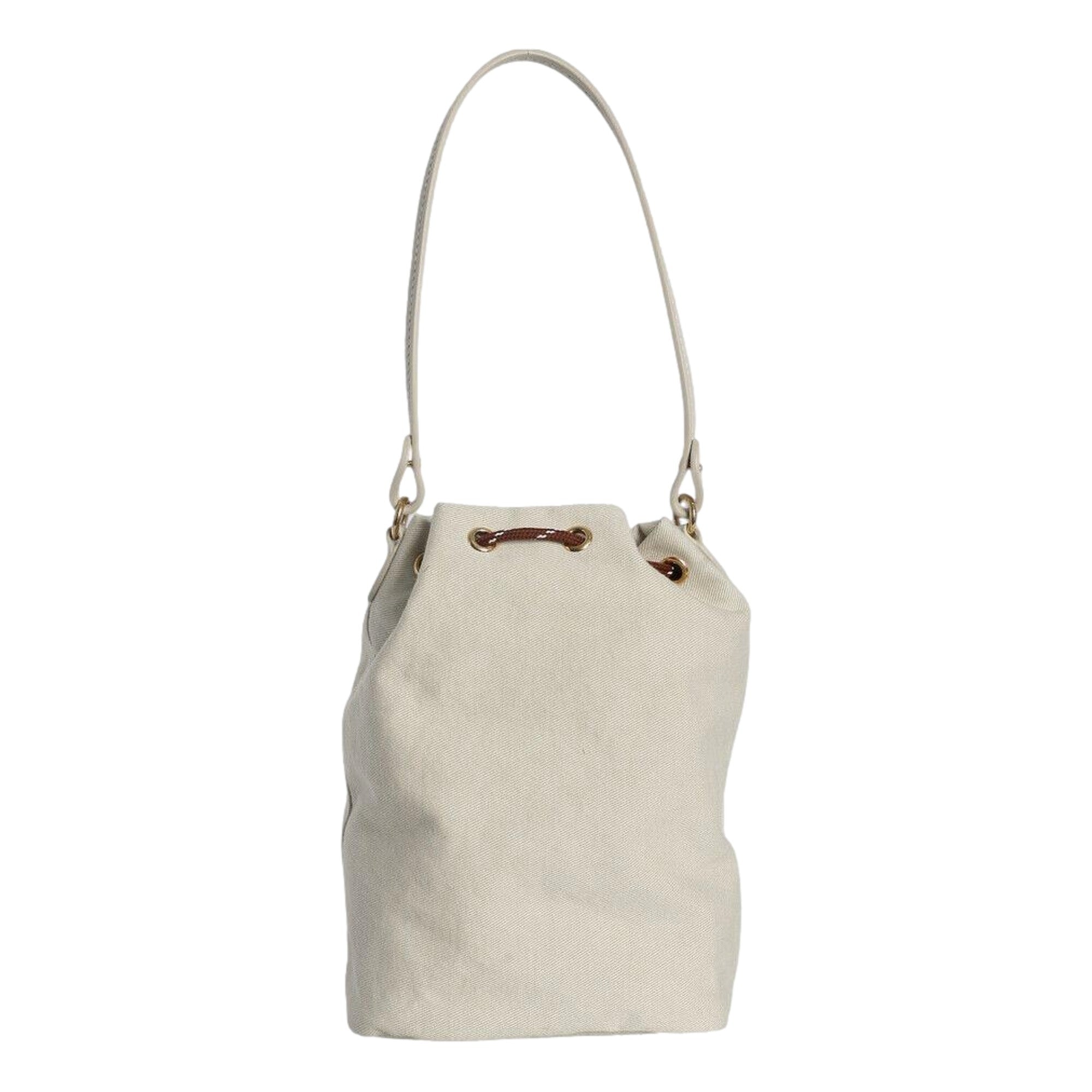 Miu Miu Gabardine Mini Bucket Bag in White