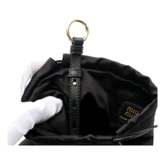 Miu Miu Duchesse Satin Mini Pouch Bag in Black