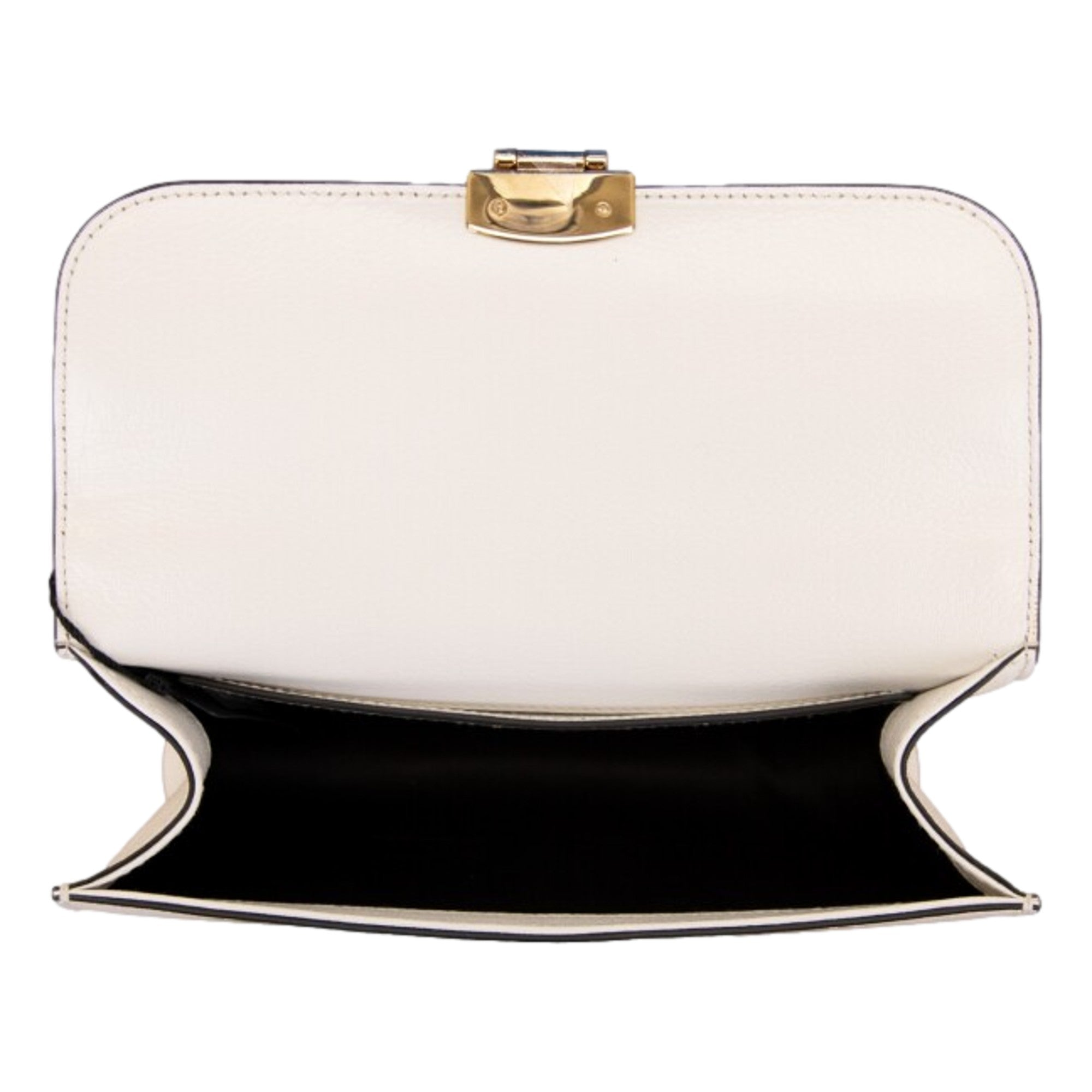 Miu Miu Madras White Leather Tortoise Chain Handbag