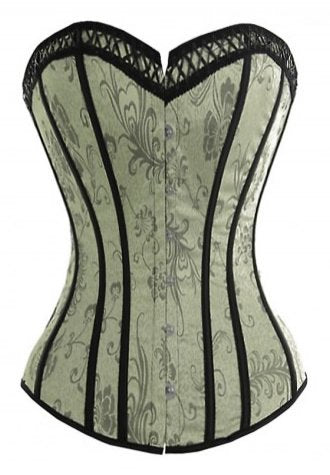 Vintage Floral Print Overbust Corset Bustier