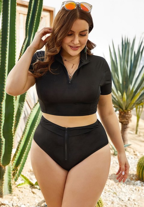 Plus Plain High Waist Bikini Set