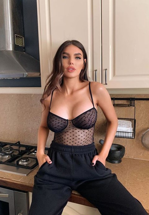 Sleek Sheer Bodysuit with Polka Dot Design