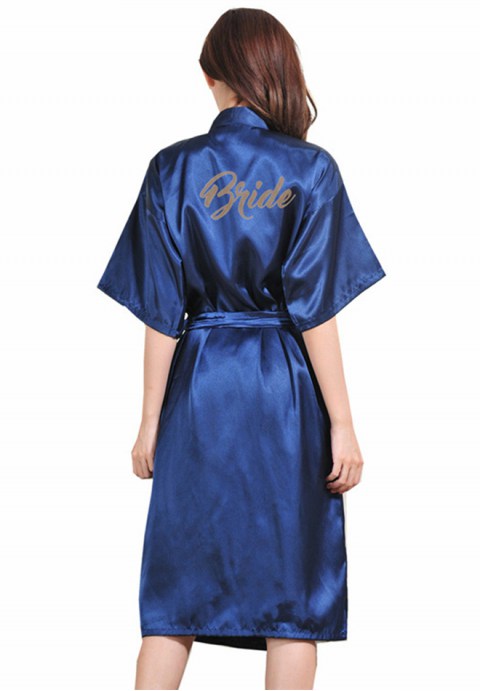 Women's Satin Kimono Robes For Bride Bridesmaid With Gold Glitter Wedding Party Bridal Shower