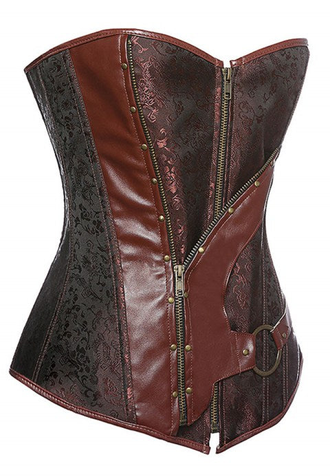 Stylish Streampunk Faux Leather Corset